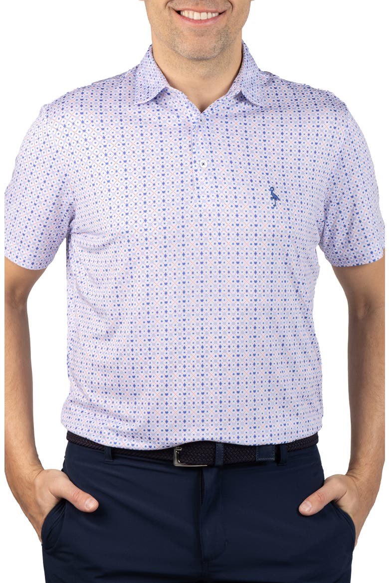 Dealer's Choice Print Performance Polo, Main, color, WHITE