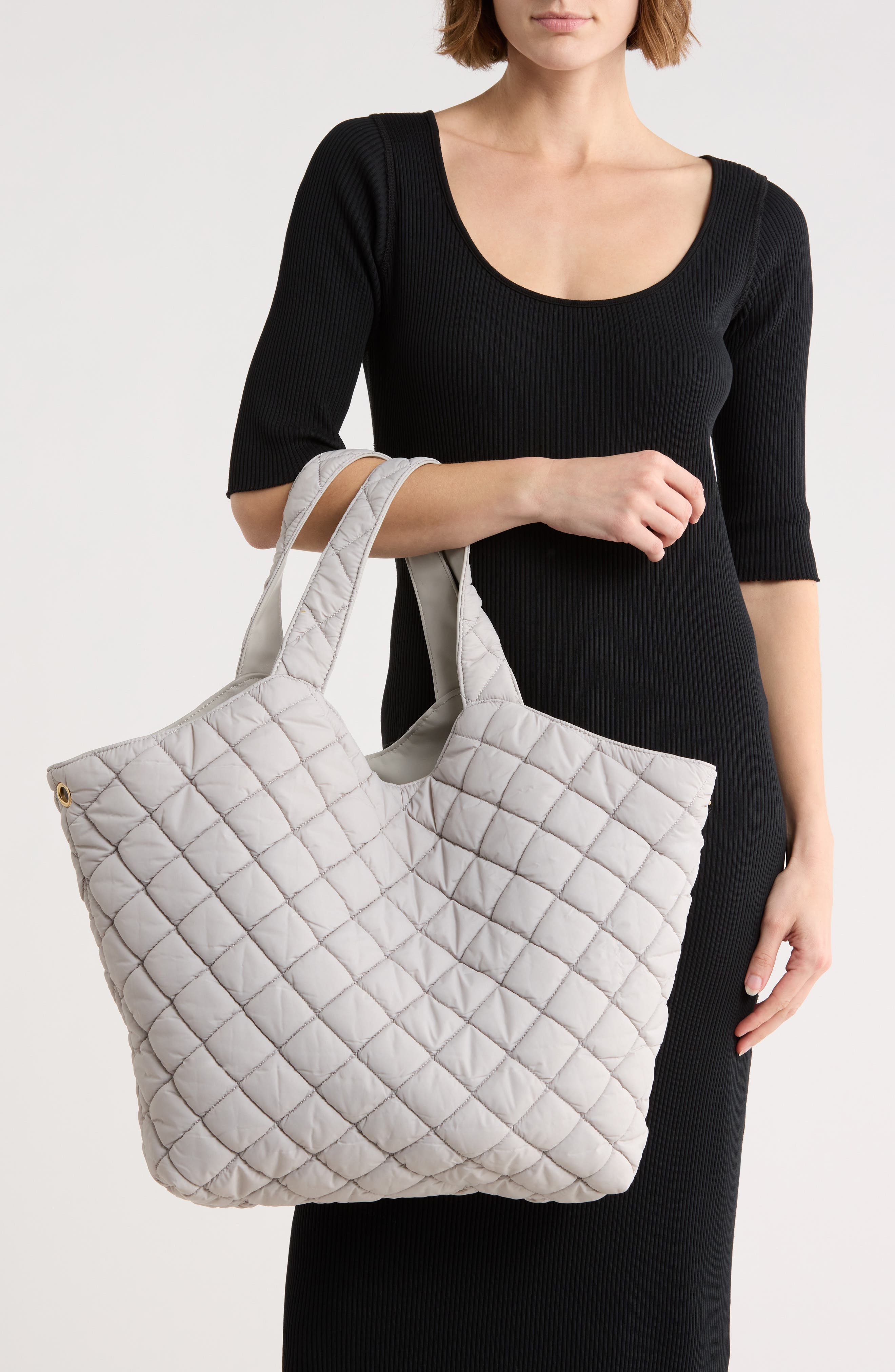 Diamond Quilted Tote, Alternate, color, DOVE GREY