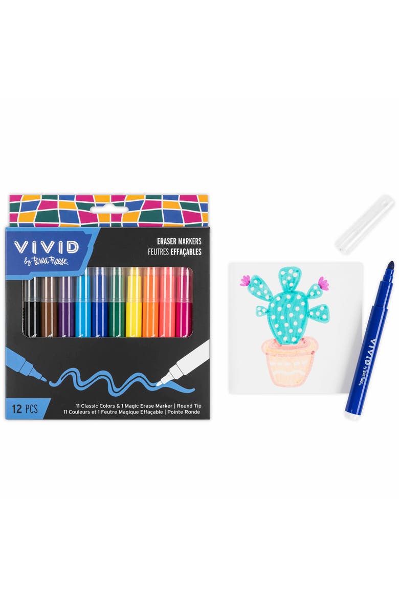 Eraser Markers, 11 Classic Ink Colors & 1 Erase Marker, Alternate, color, Multicolored