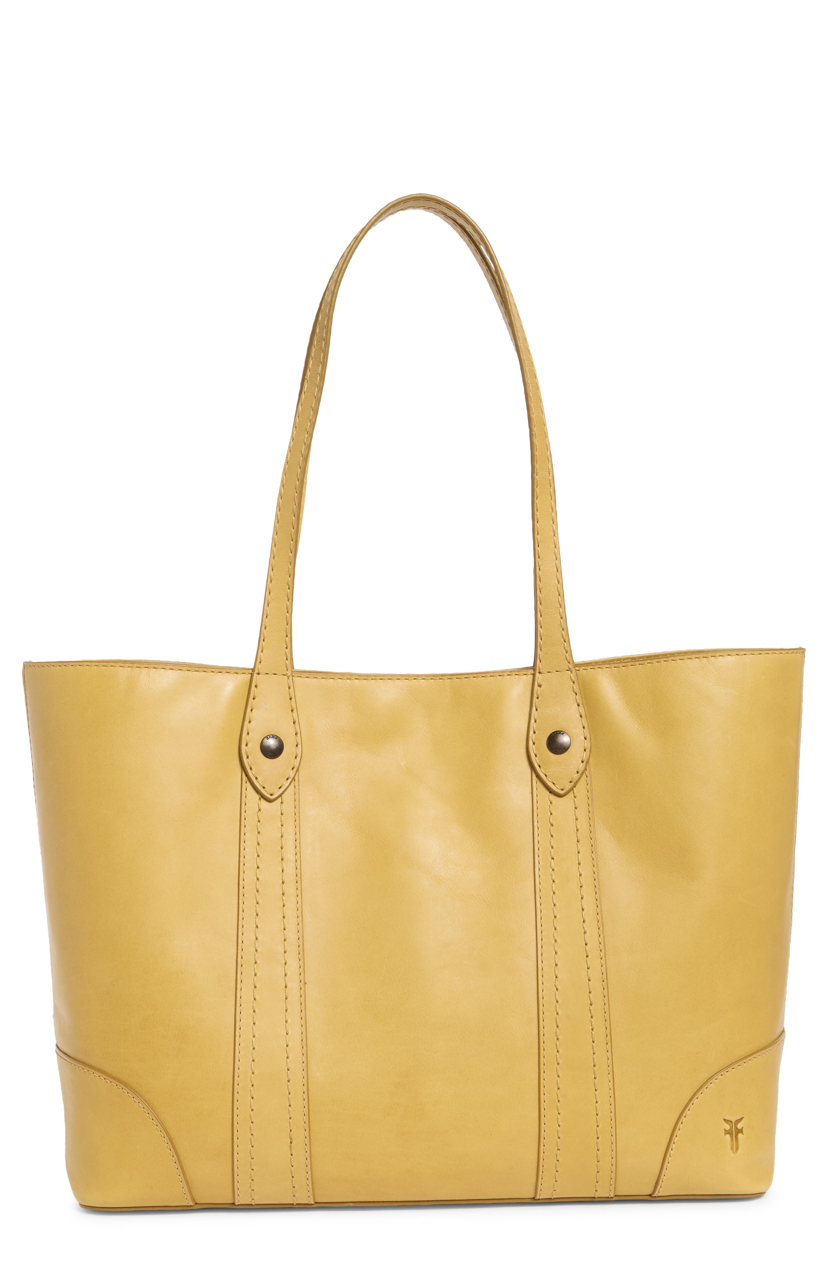 Melissa Leather Shopper Tote, Main, color, MUSTARD