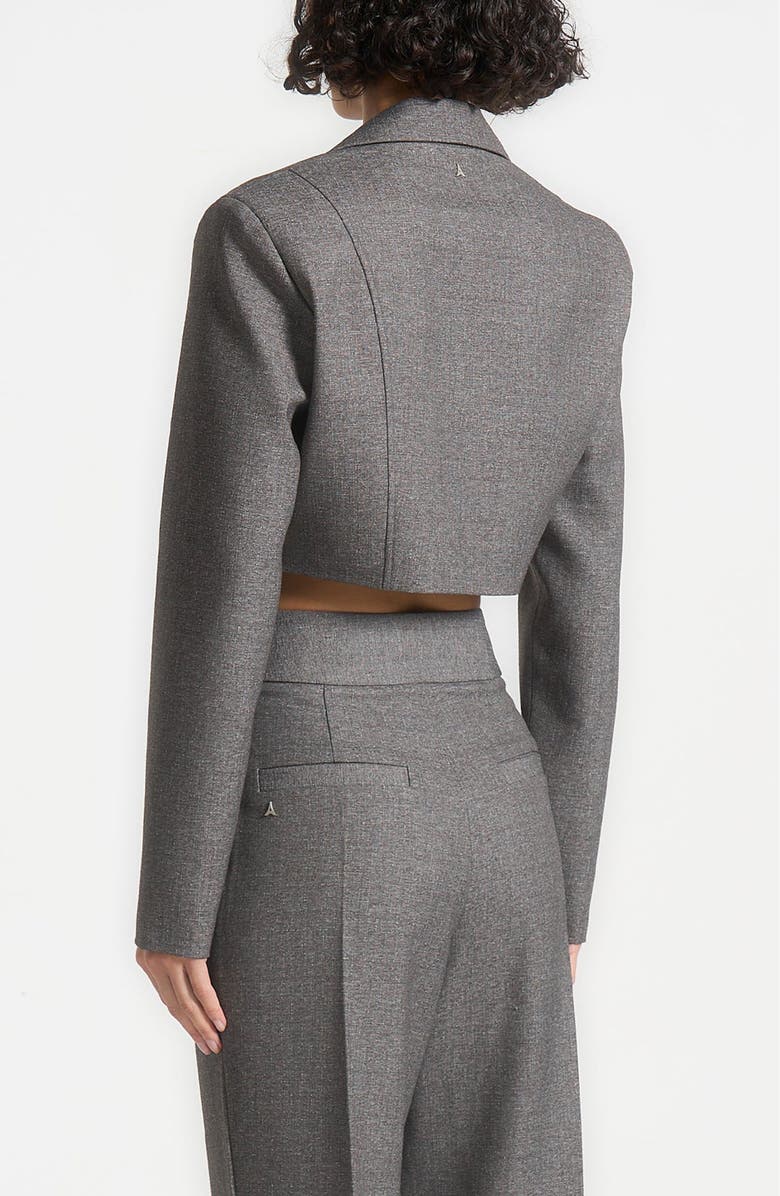 Manière De Voir Dina Asymmetric Tailored Cropped Blazer, Alternate, color, Grey Marl