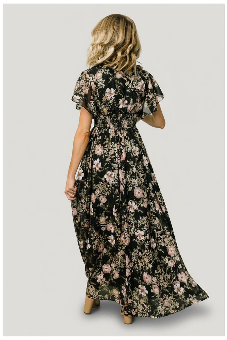 Lynlee Metallic Maxi Dress, Alternate, color, Black + Mauve