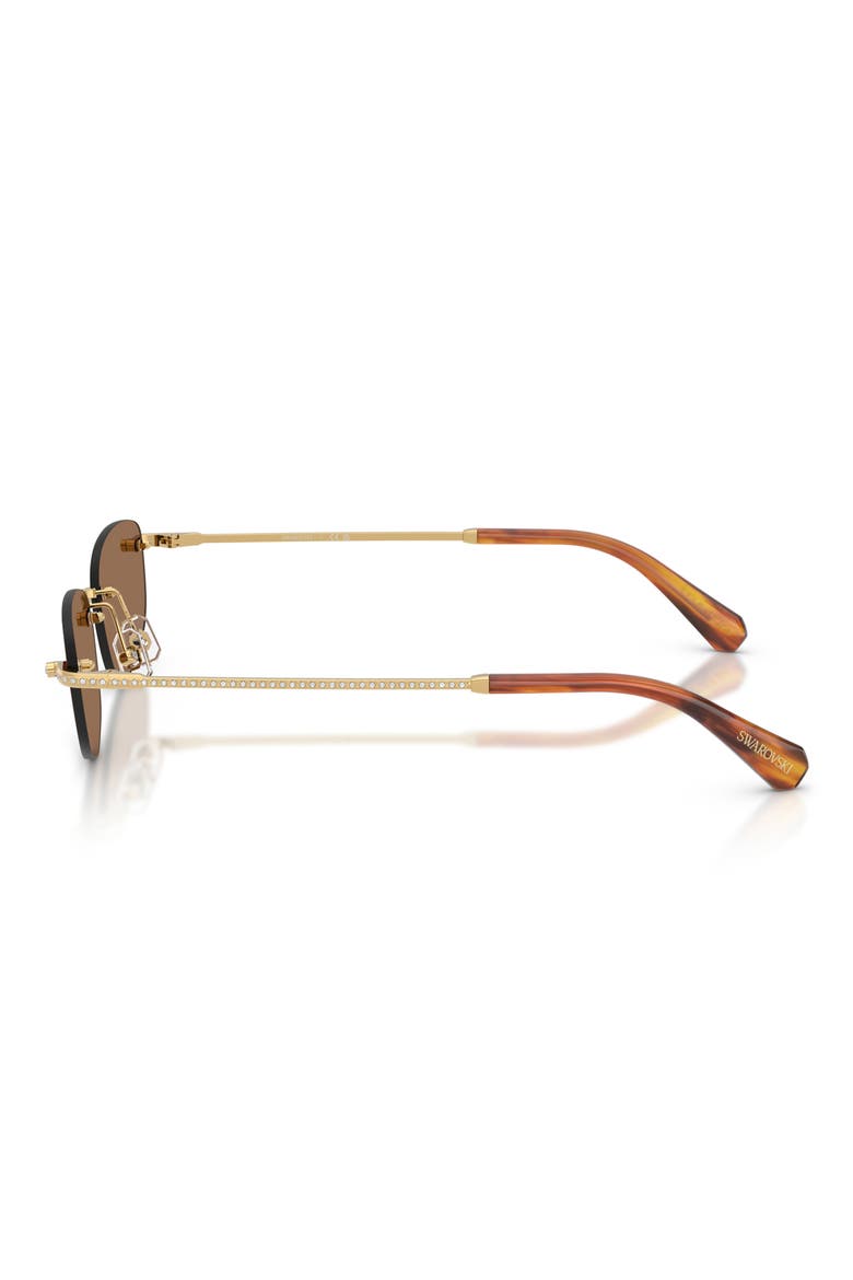 57mm Irregular Sunglasses, Alternate, color, GOLD / DARK BROWN