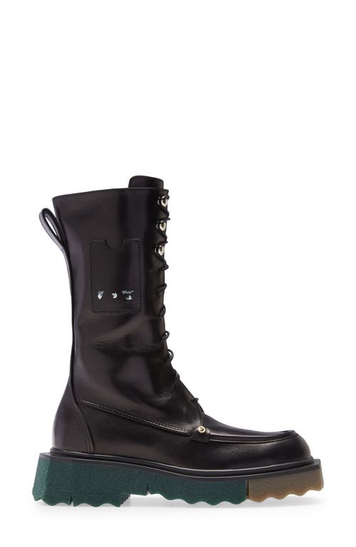 Off-white Sponge Sole Pocket Combat Boot In Black