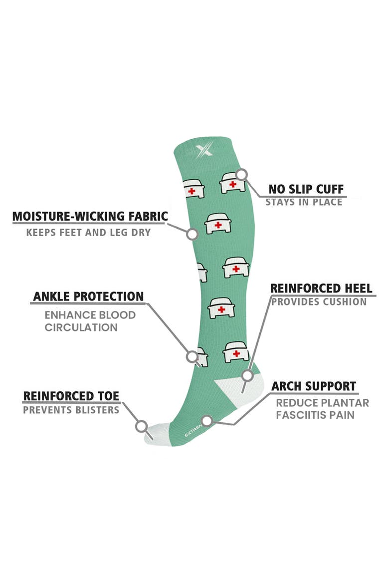 Medical Print 3-Pack Compression Socks, Alternate, color, MIX
