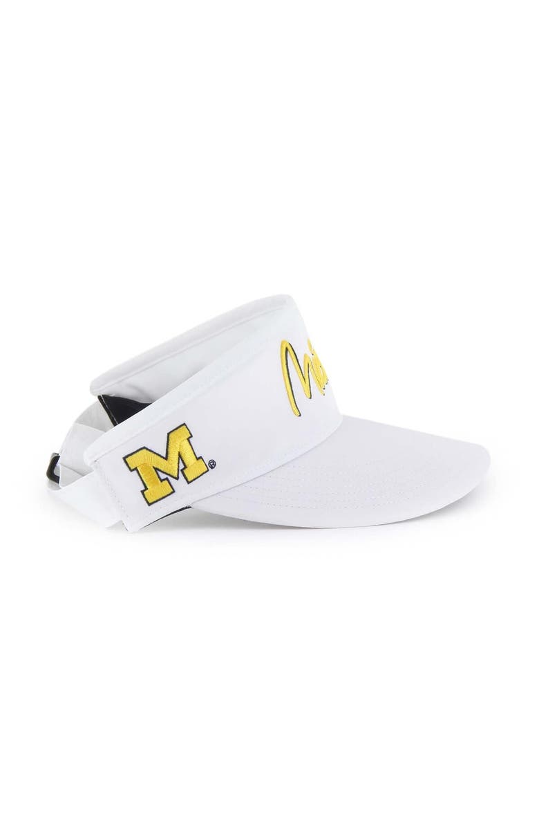 '47 Men's '47 White Michigan Wolverines Melbourne brrr° Adjustable Visor, Alternate, color, White