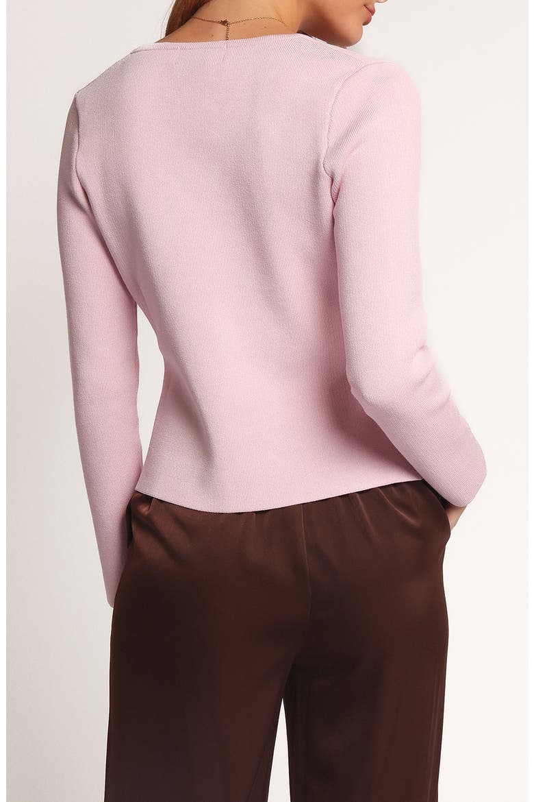 Perla V-Neck Split Front Cardigan, Alternate, color, PINK