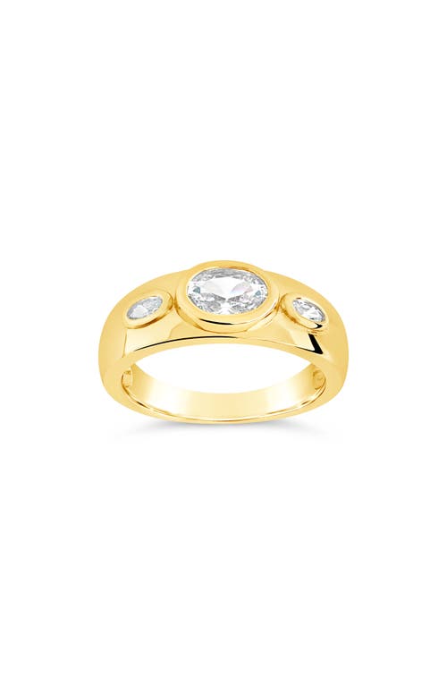Sterling Forever Soren Oval Cubic Zirconia Statement Ring In Gold