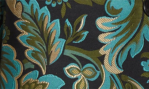 Etro Floral Jacquard Single-breasted Top Coat In Gold