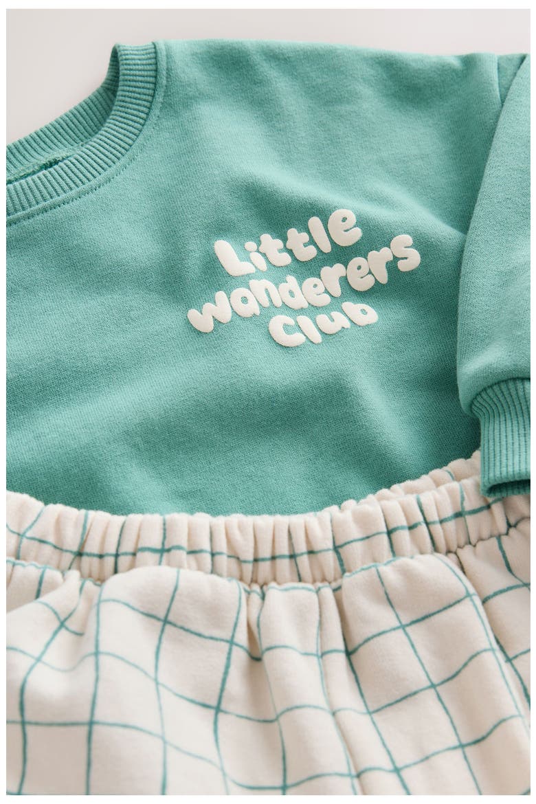 Kids' Little Wanderers Club Sweatshirt & Barrel Pants Set, Alternate, color, GREEN