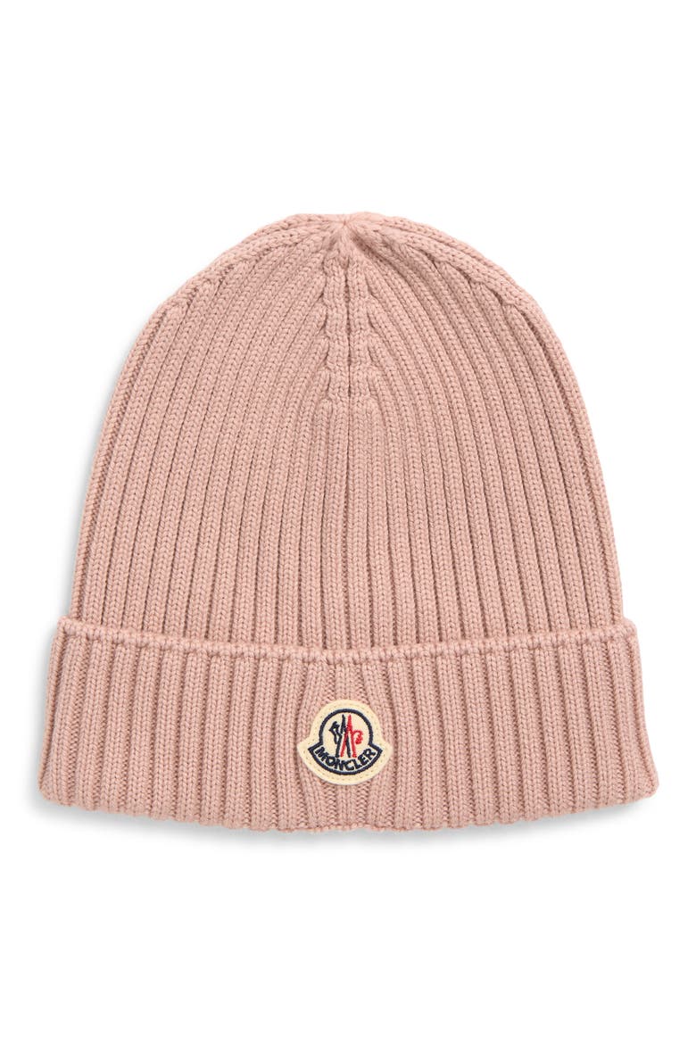 Rib Virgin Wool Beanie, Main, color, PINK