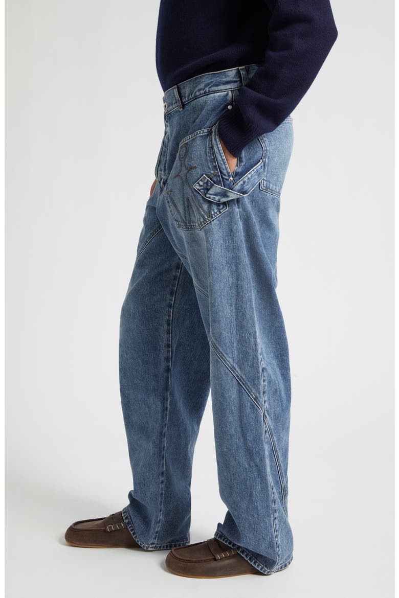 Twisted Workwear Jeans, Alternate, color, MID BLUE