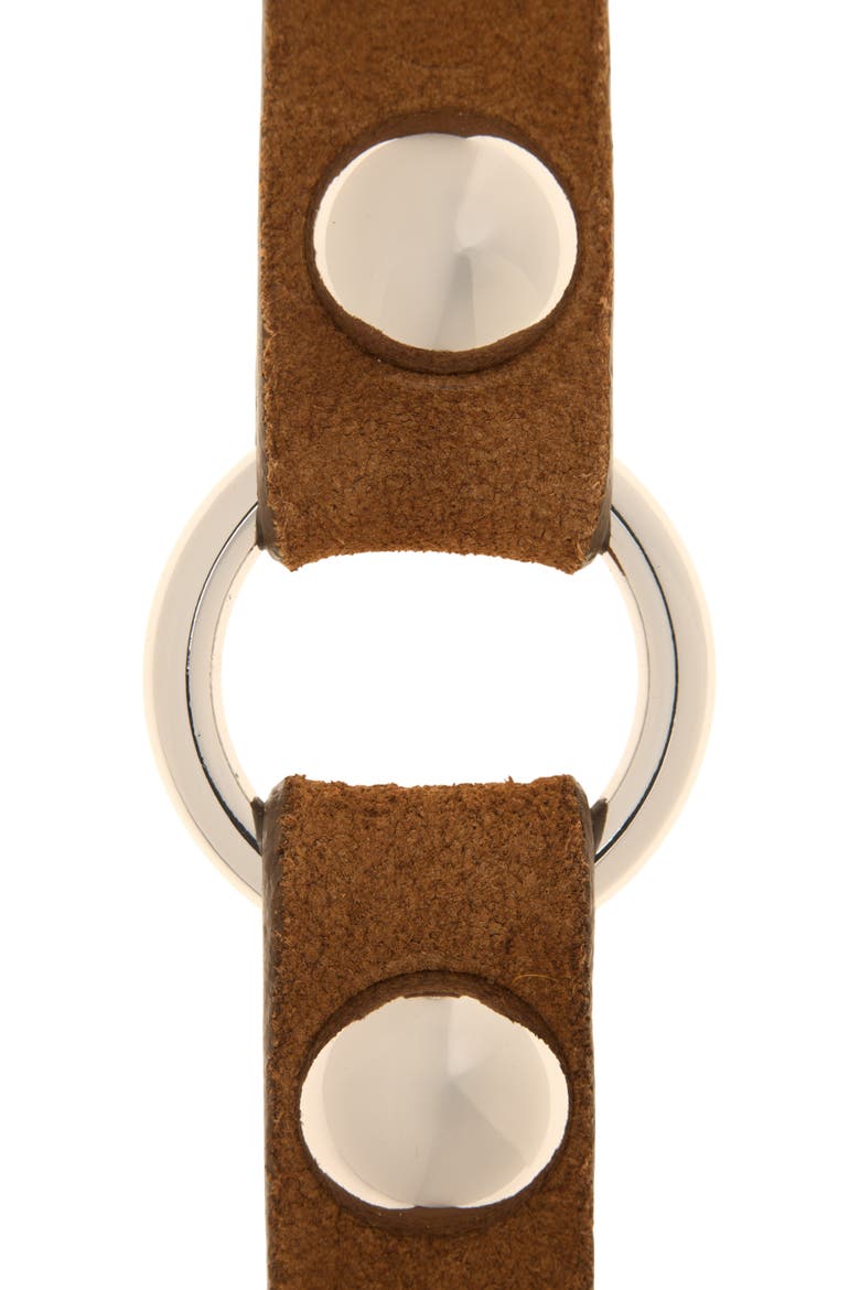 O-Ring Studded Suede Belt, Alternate, color, DRIED ACORN