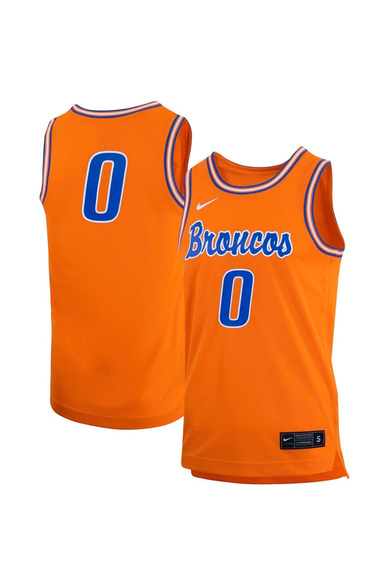 Men's Nike #0 Orange Boise State Broncos Retro Replica Basketball Jersey, Main, color, Orange