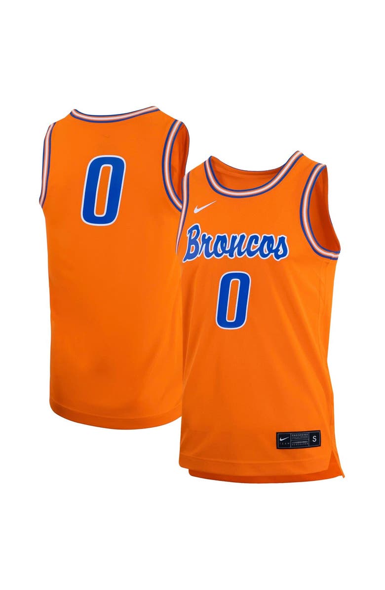 Nike Men's Nike #0 Orange Boise State Broncos Retro Replica Basketball Jersey, Main, color, Orange
