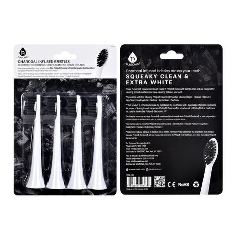Charcoal Infused Bristles Electric Toothbrush Replacement Brush Heads