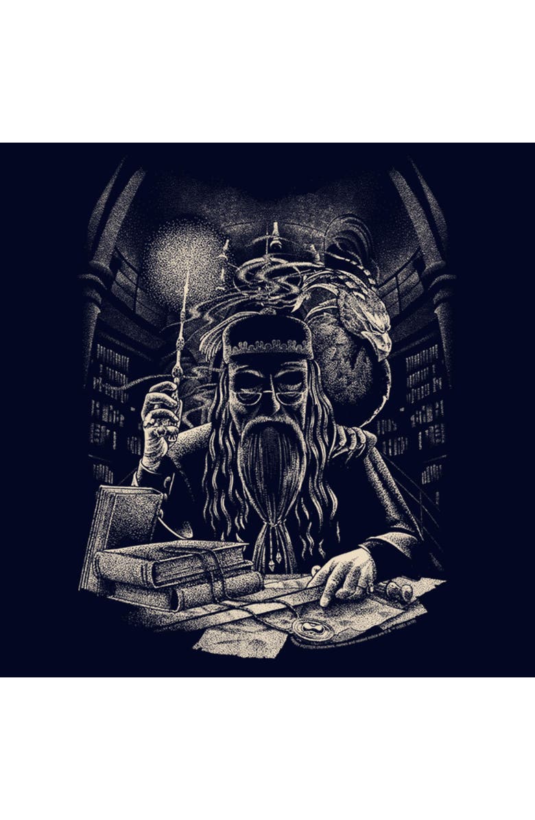 HARRY POTTER Men's Harry Potter Dumbledore Sketch  Graphic T-Shirt, Alternate, color, Navy Blue