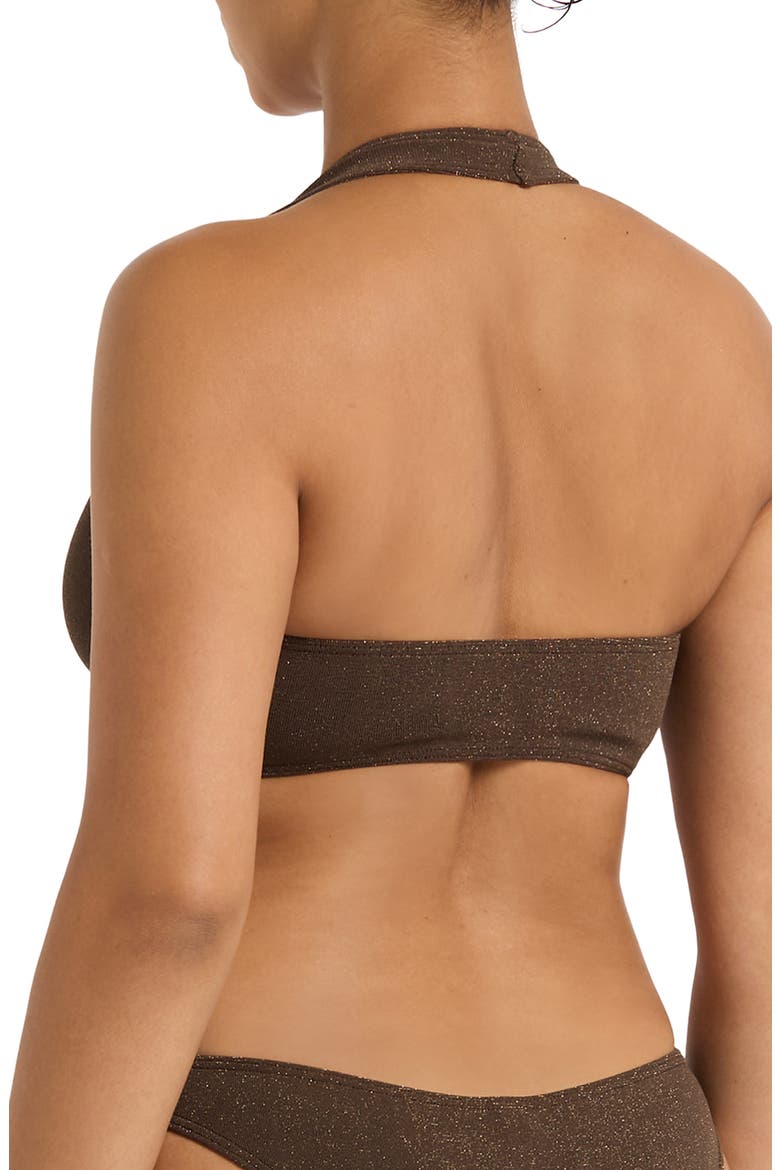 Bailey Crop Halter Bikini Top, Alternate, color, WALNUT
