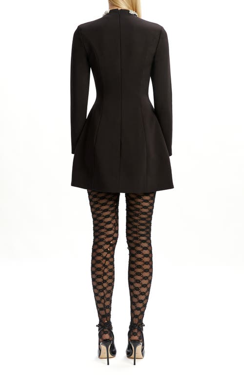 Bardot Delphi Embellished Long Sleeve Minidress In Black