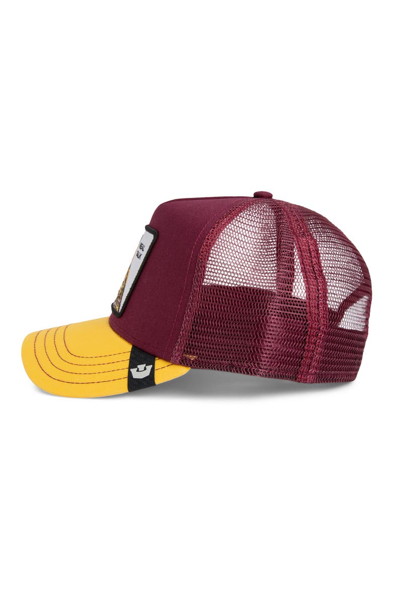 Real Talk Owl Patch Snapback Trucker Hat, Alternate, color, DESIRE / BEAM