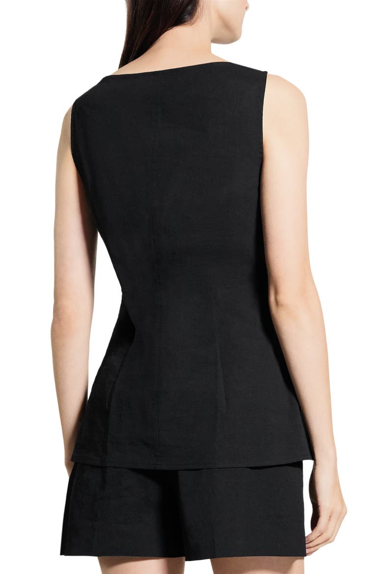Sleeveless Longline Top, Alternate, color, BLACK