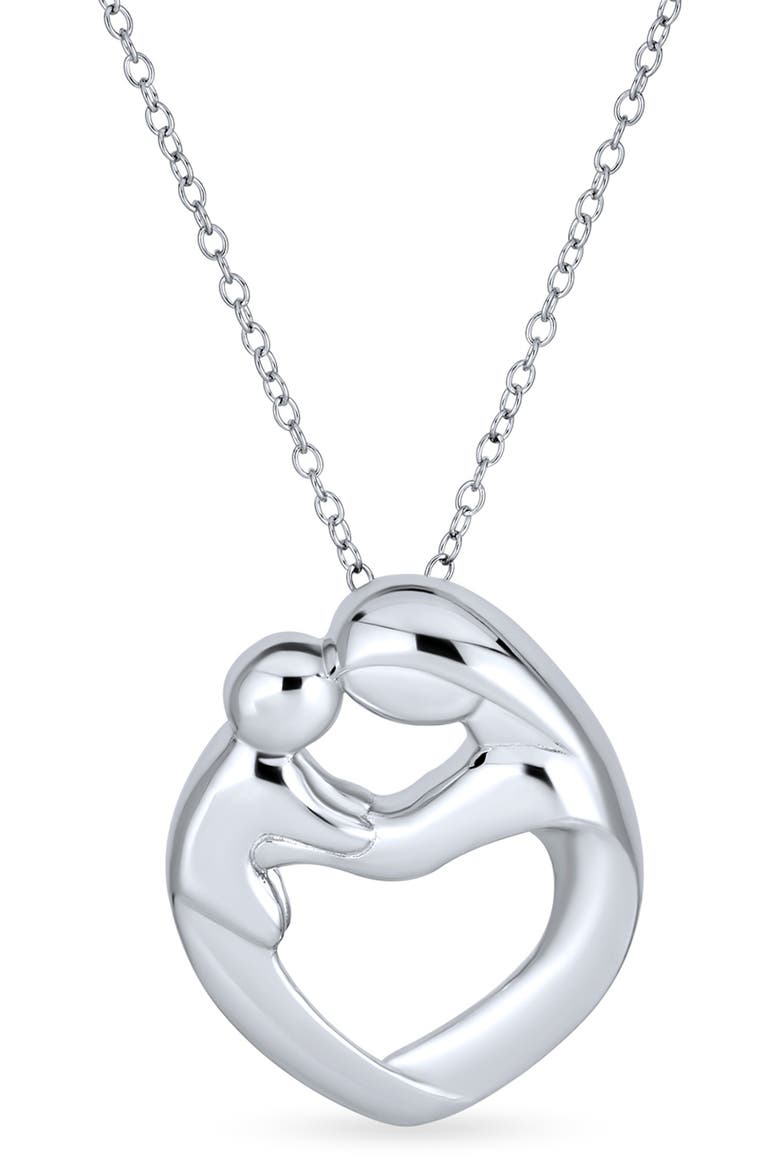 Mother Loving Child Necklace, Main, color, SILVER