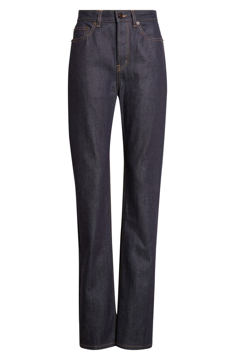 Saint Laurent '90s High Waist Slim Fit Jeans, Main, color, Indigo Raw
