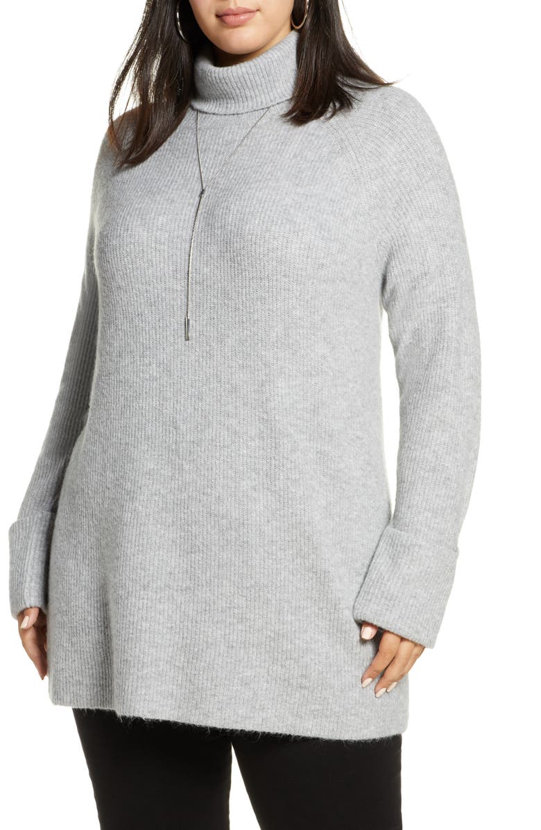 Halogen<sup>®</sup> Ribbed Turtleneck Sweater, Main, color,