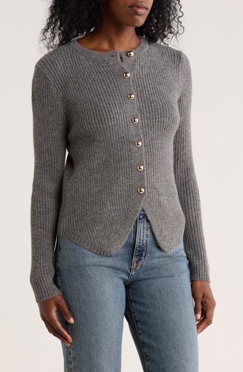 Cutaway Rib Cardigan