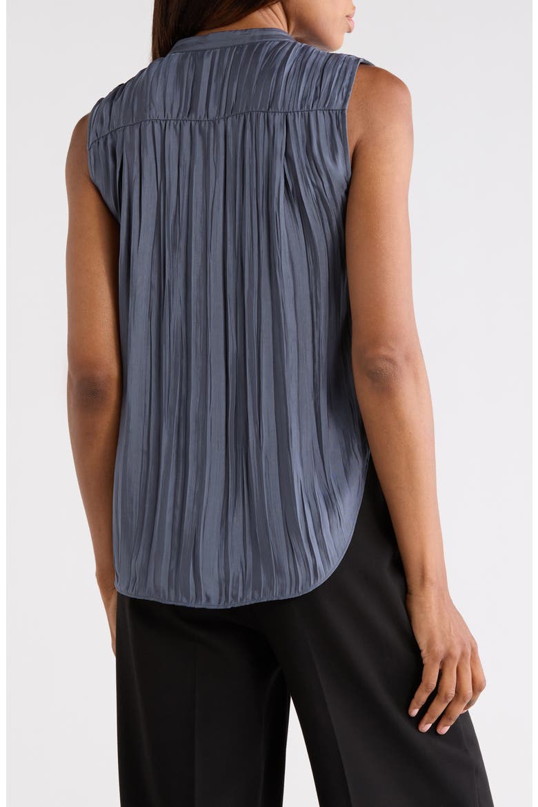 Crinkled Band Collar Top, Alternate, color, DARK WATER