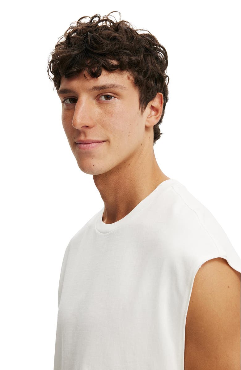 Cotton On Men's Cropped Fit Muscle, Alternate, color, Vintage White