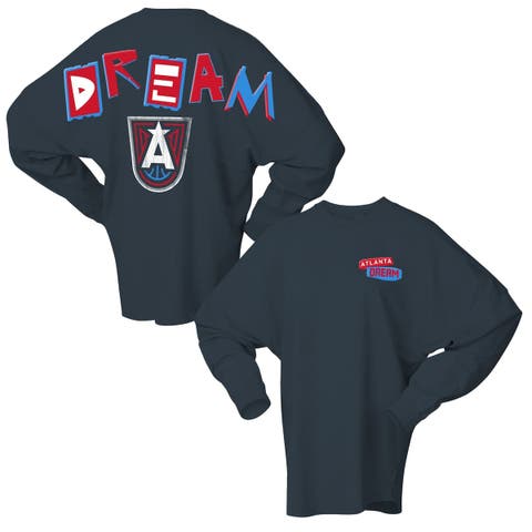 Women's Spirit Jersey Charcoal Atlanta Dream Patches Oversized Long Sleeve T-Shirt
