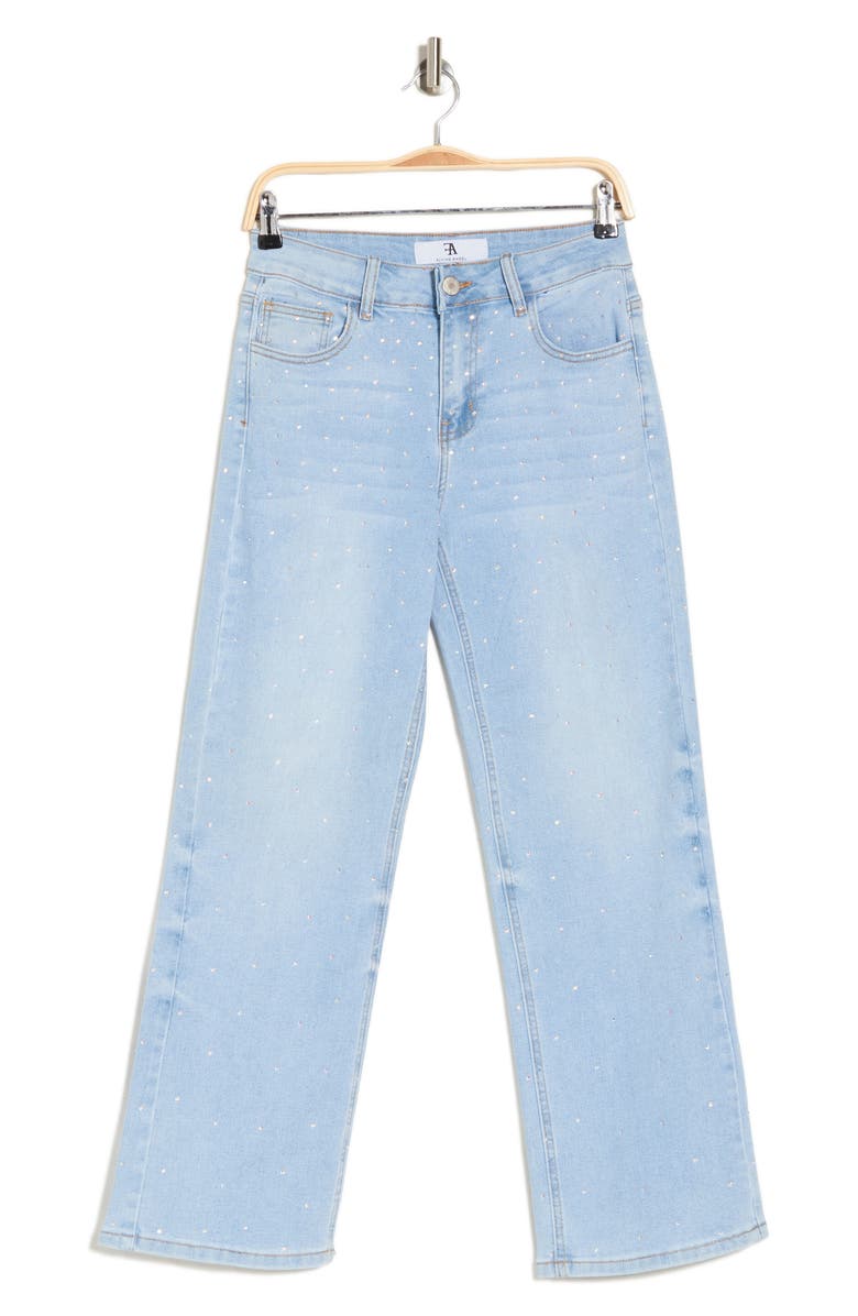 FLYING ANGEL Rhinestone High Waist Straight Leg Jeans, Alternate, color,