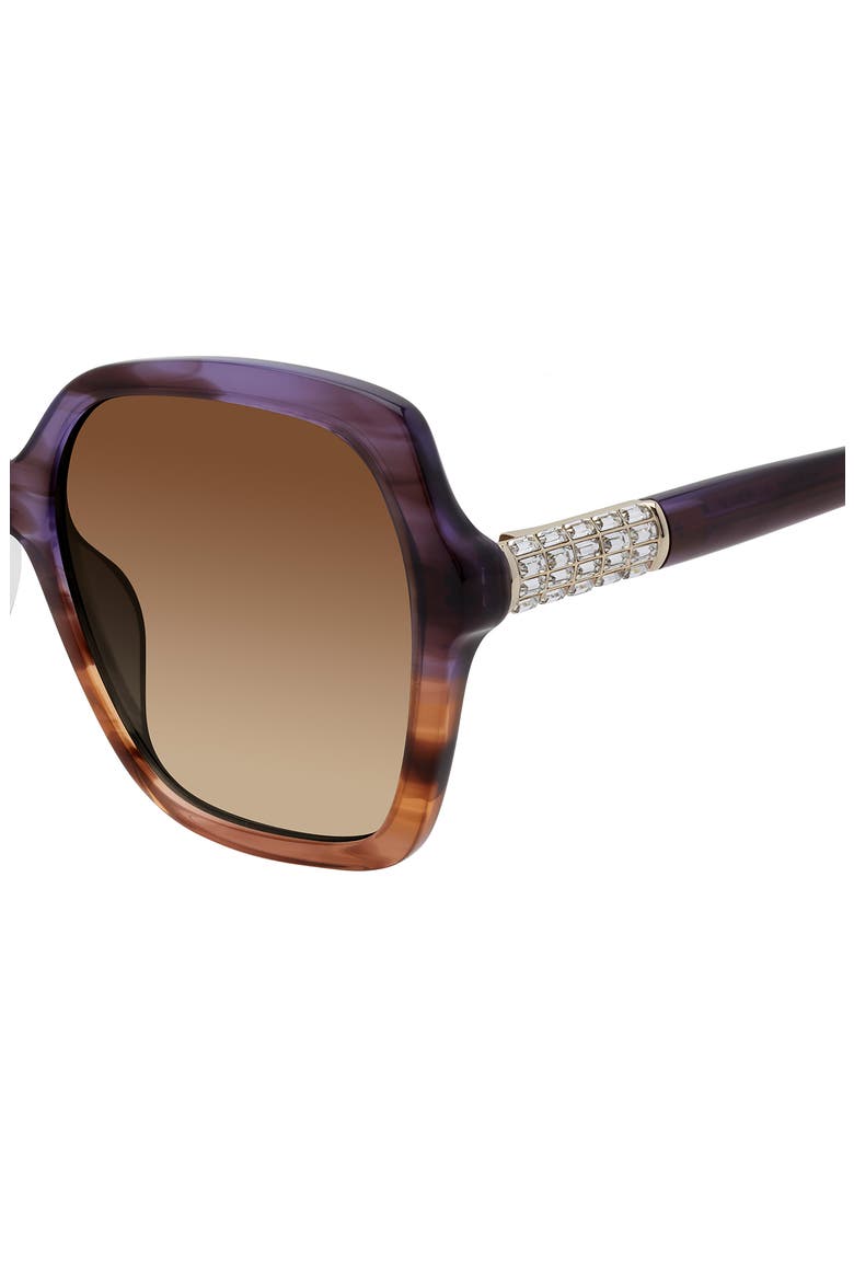 56mm Gradient Square Sunglasses, Alternate, color, BROWN HORN