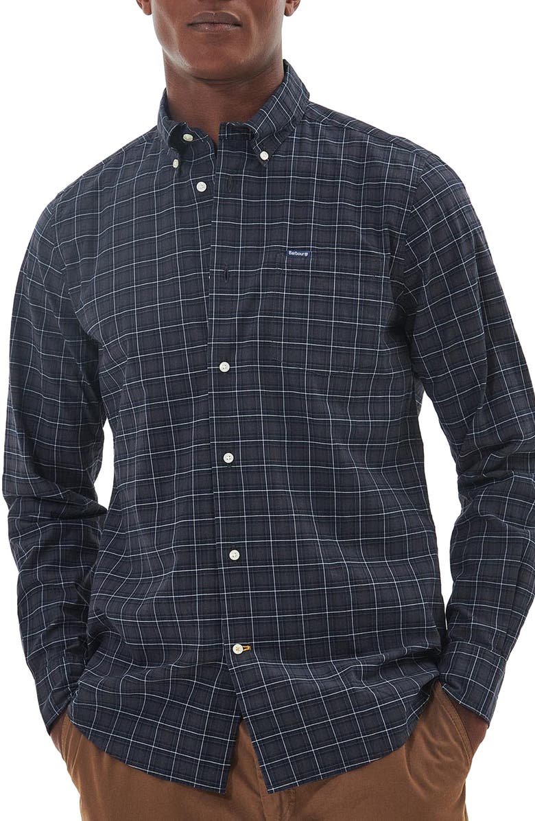 Barbour Lomond Tailored Fit Plaid Stretch Cotton Button-Down Shirt, Main, color,