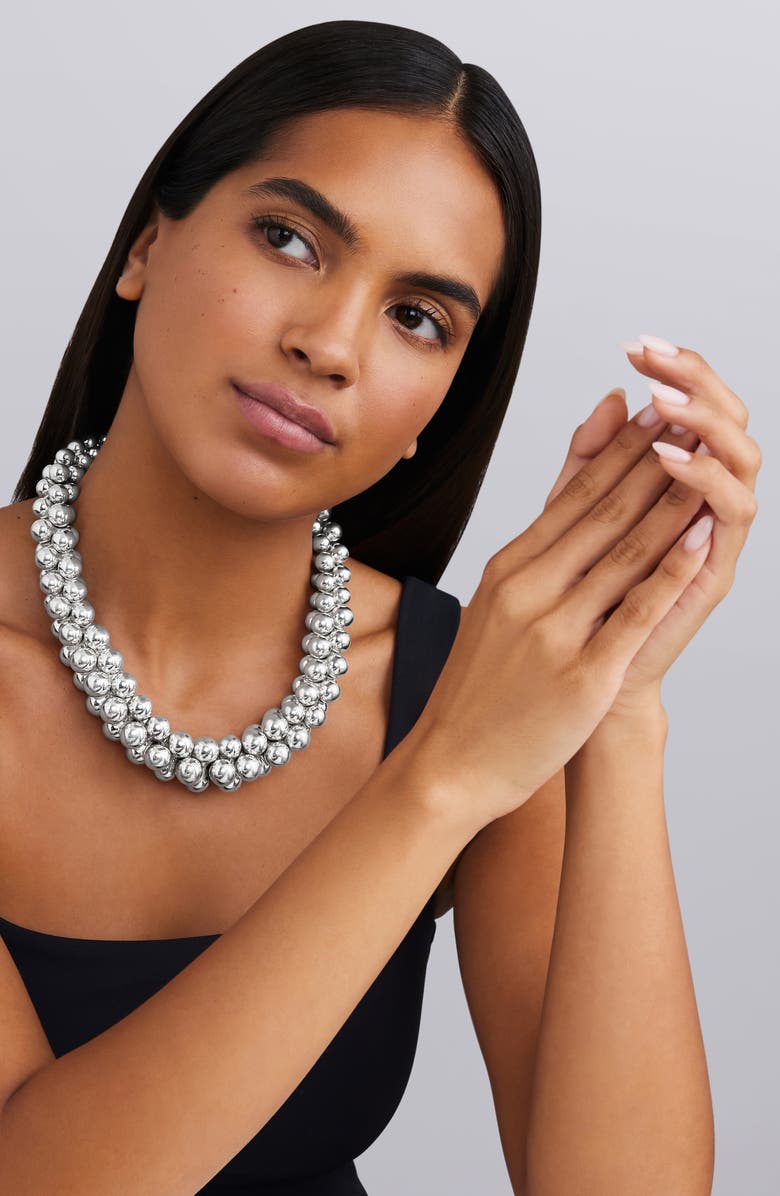 LAGOS Caviar Bubbly Beaded Collar Necklace, Alternate, color, Sterling Silver