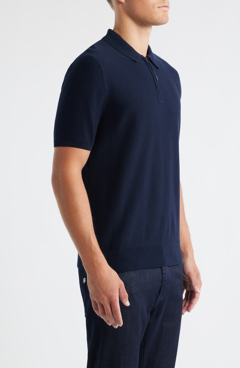 BOSS Imartino Piqué Zip Polo, Alternate, color, Dark Blue