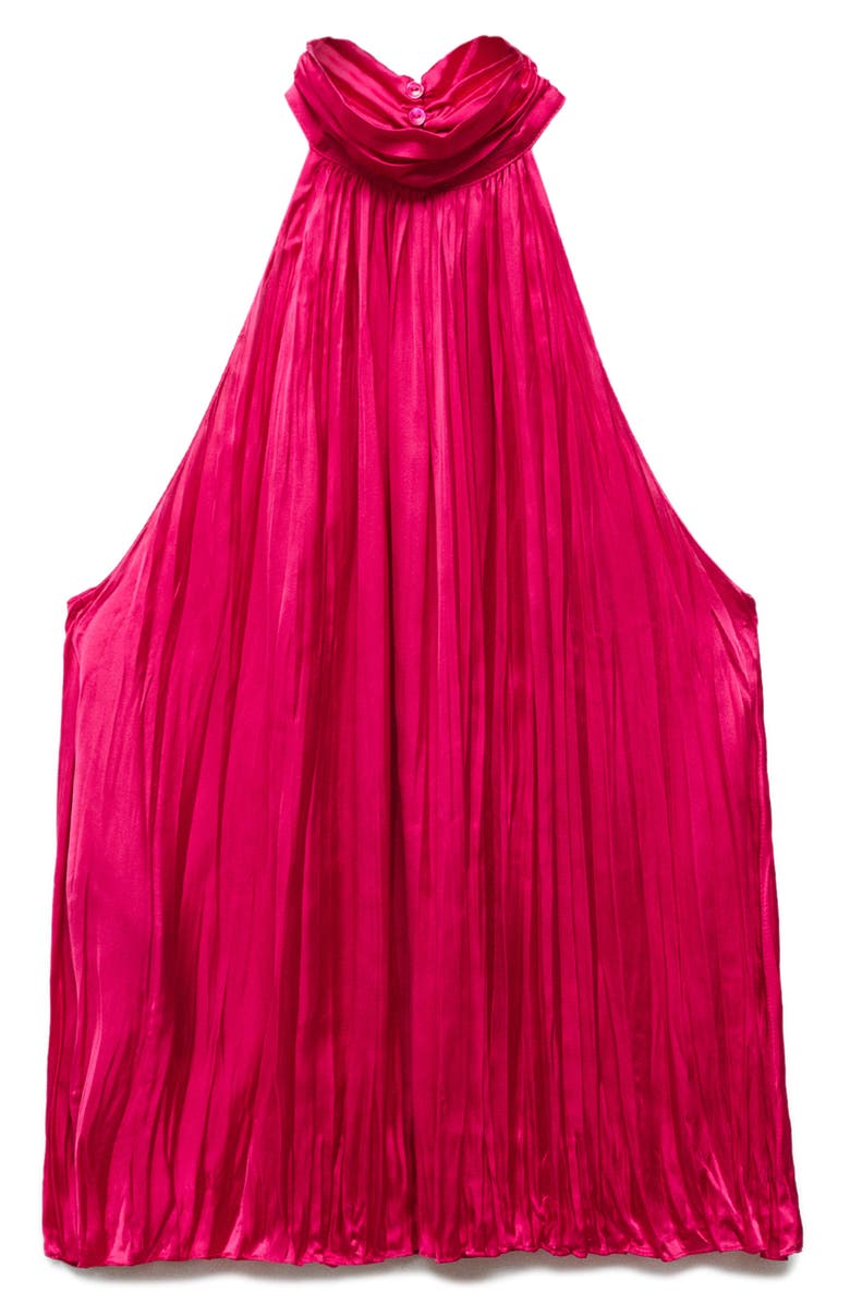 MANGO Jasmin Plissé Halter Neck Top, Alternate, color, 