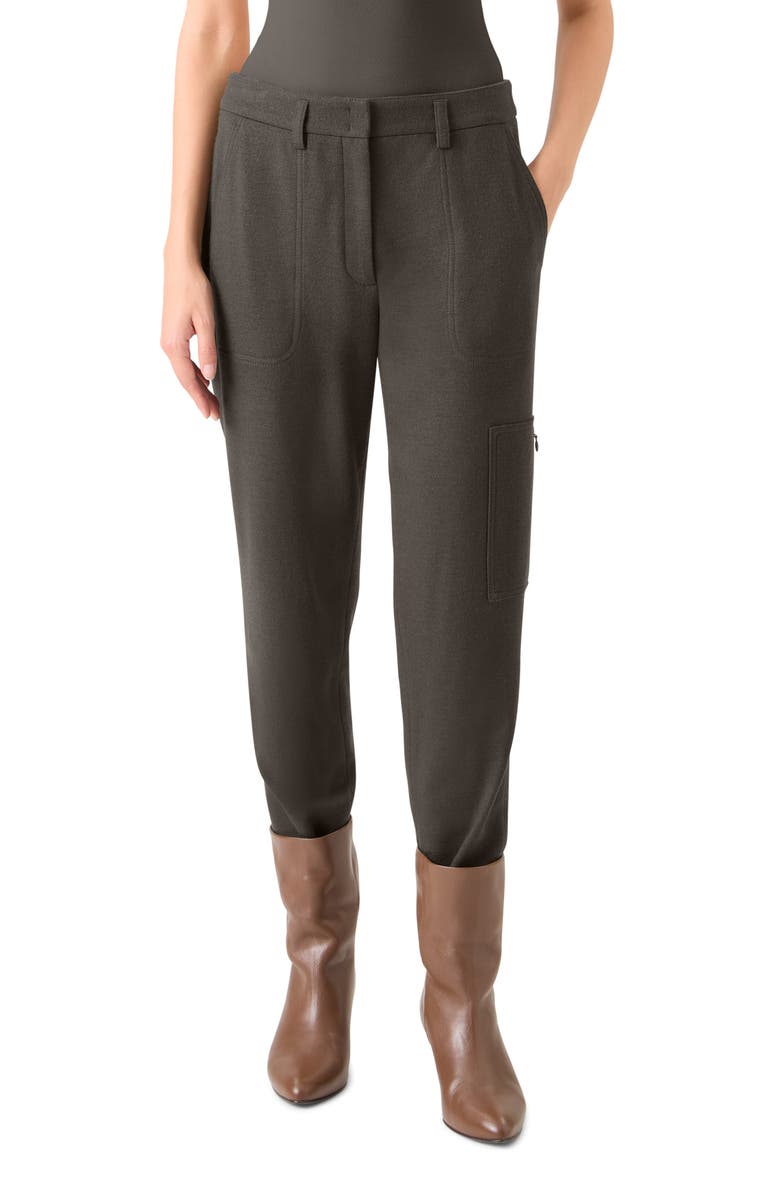 Akris punto Milla Slim Fit Wool Cargo Pants, Main, color, Bark