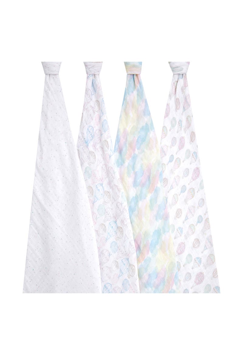 4-Pack Classic Swaddling Cloths, Alternate, color, ABOVE THE CLOUDS PINK