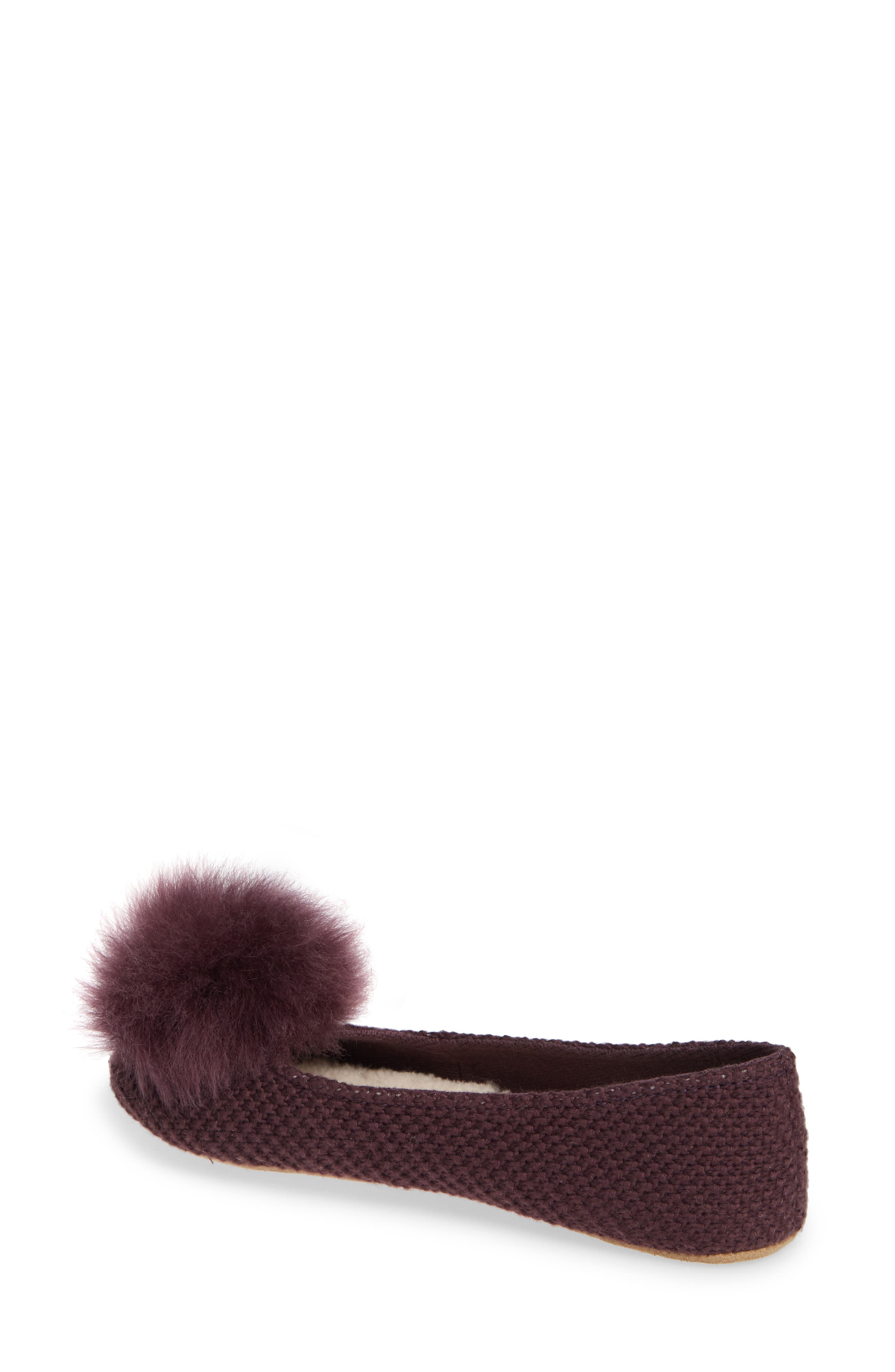 Andi Pompom Slipper, Alternate, color, PORT FABRIC