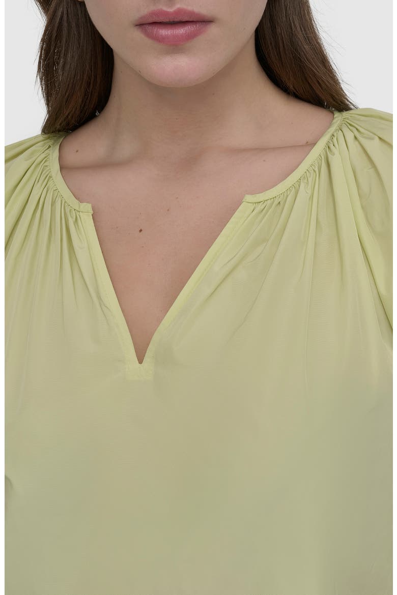 Drawcord Puff Sleeve Top, Alternate, color, TEA GREEN