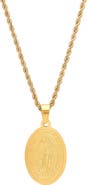 STEELTIME 18K Gold Plated Virgin Mary Pendant Necklace