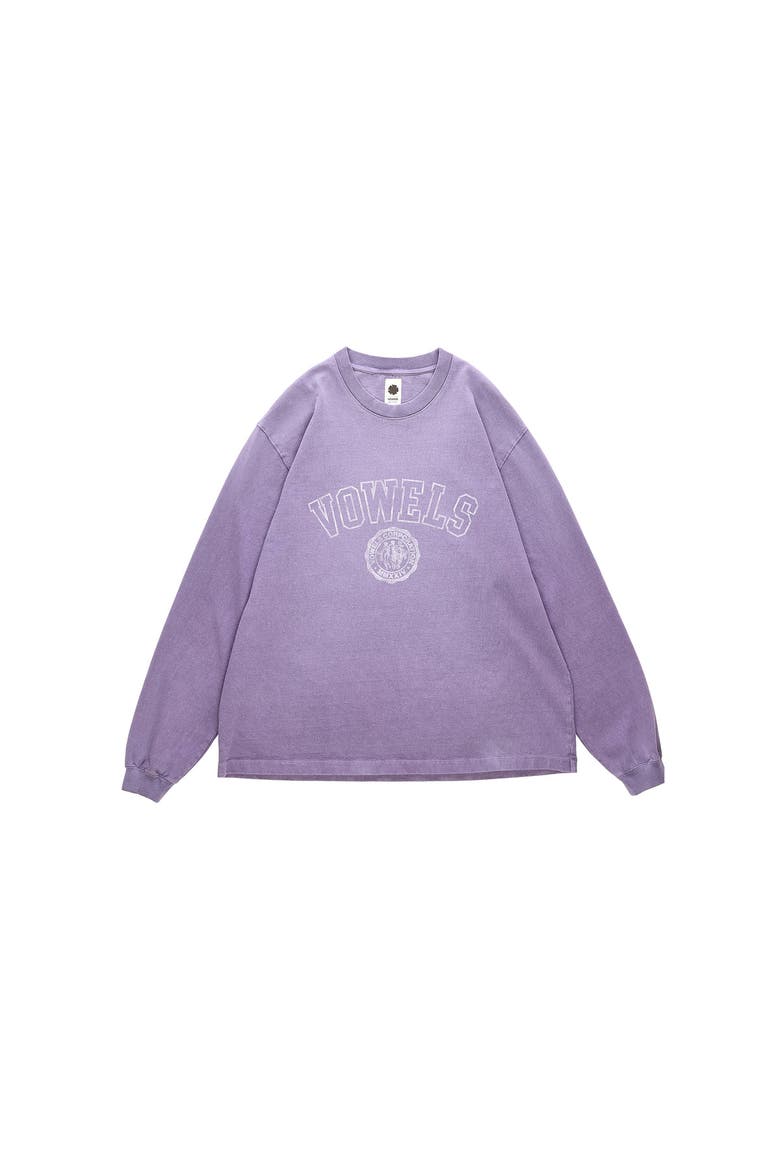 Faded Collegiate Longsleeve Tee, Main, color, Lavender
