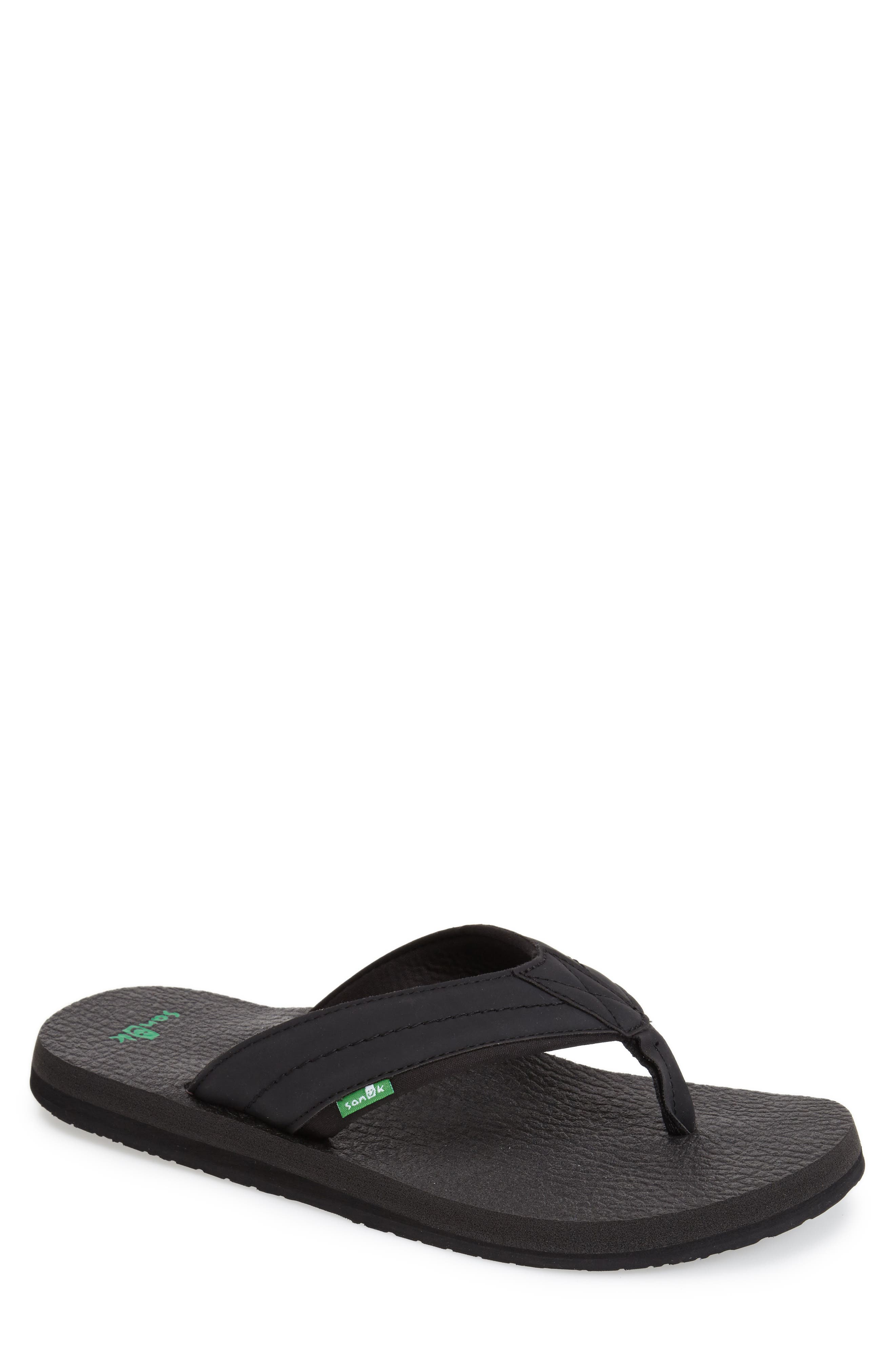 Sanuk 'Beer Cozy 2' Flip Flop, Alternate, color, Black