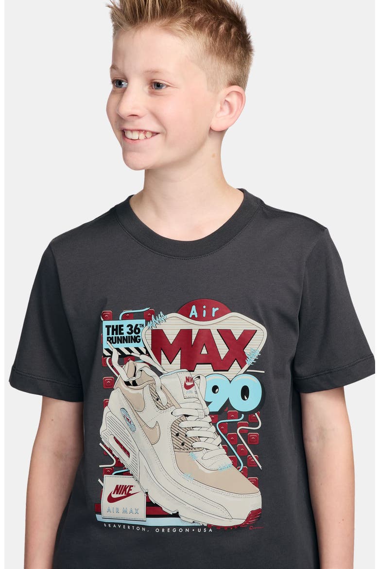 Kids' Air Max 90 Cotton Graphic T-Shirt, Alternate, color, ANTHRACITE