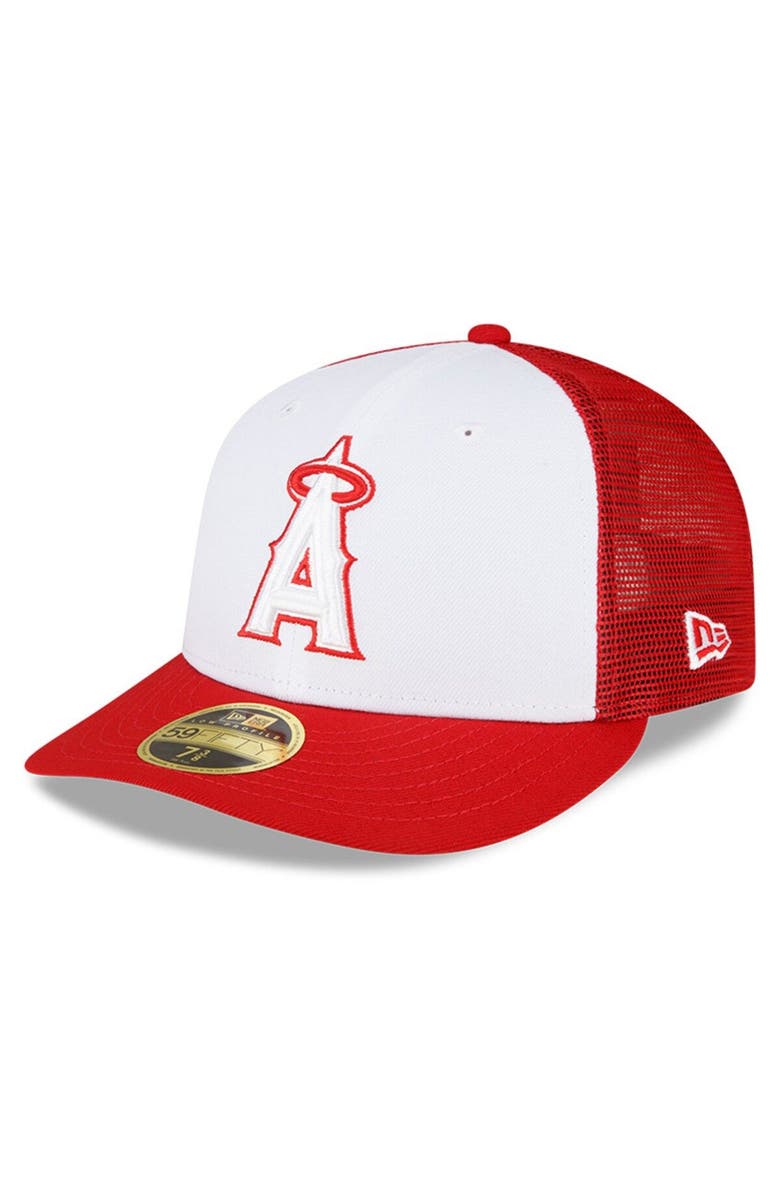 New Era Men's New Era  White/Red Los Angeles Angels 2023 On-Field Batting Practice Low Profile 59FIFTY Fitted Hat, Main, color, 