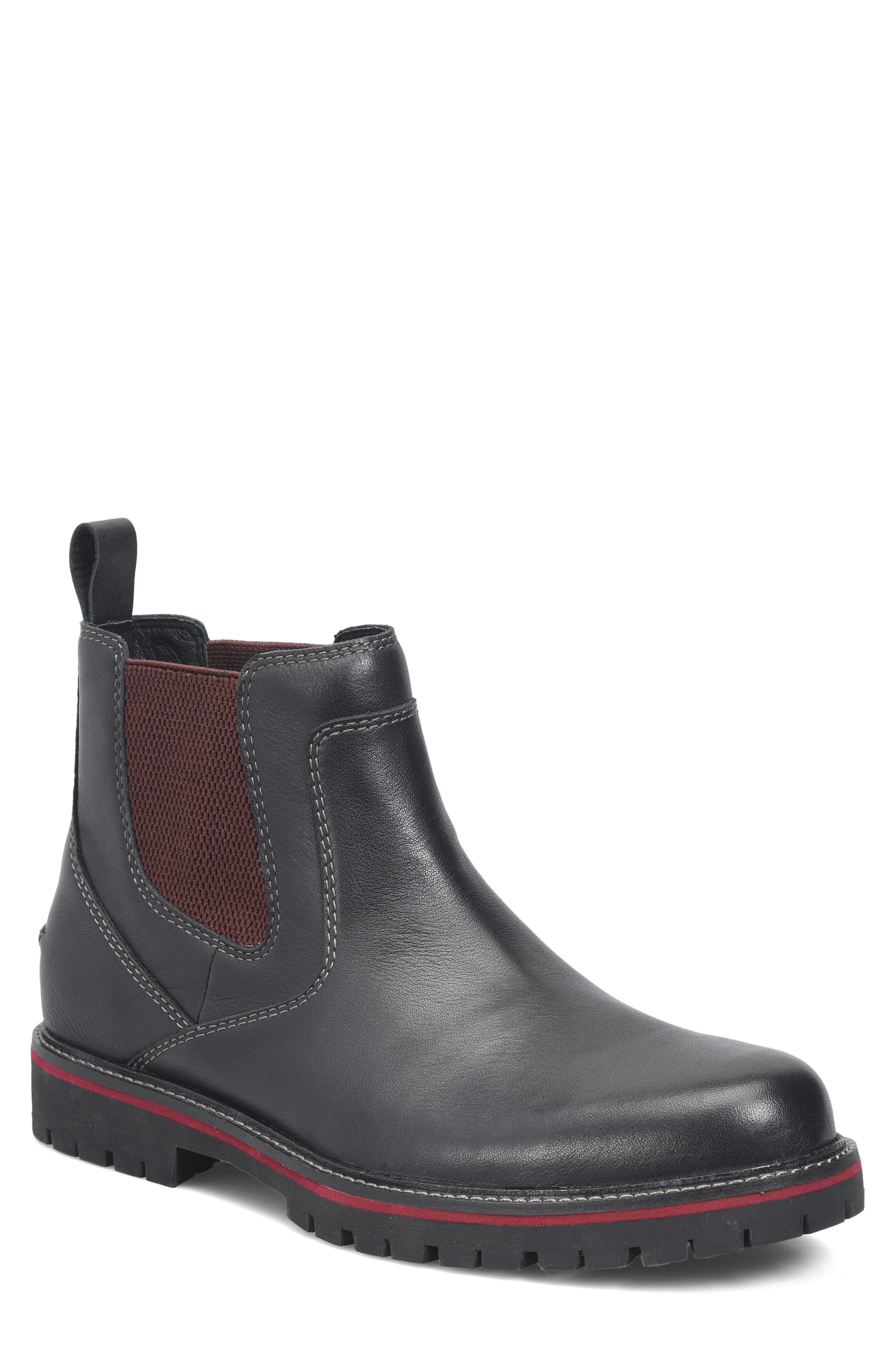 Rangley Water Resistant Lugged Chelsea Boot, Main, color, BLACK