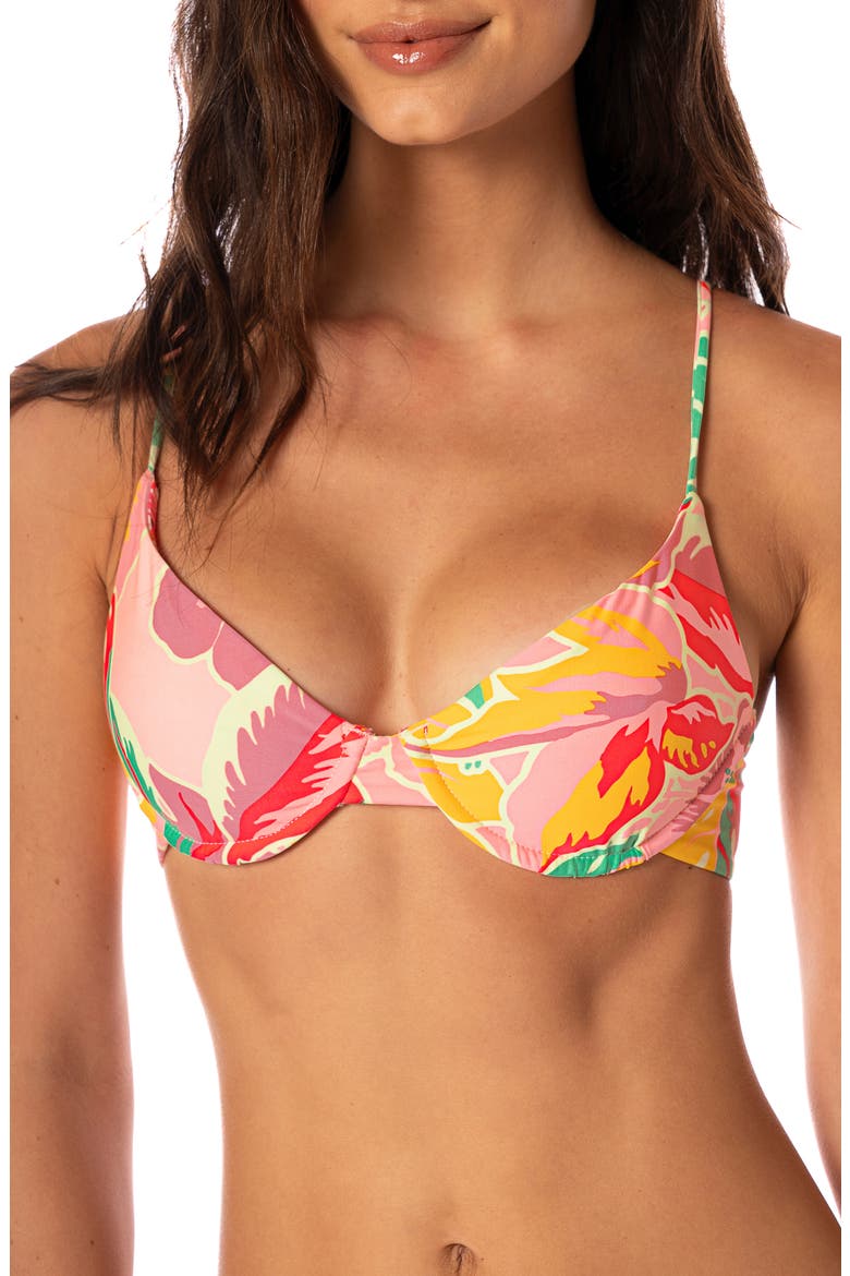 Dream Garden Dainty Reversible Underwire Bikini Top, Alternate, color, PINK