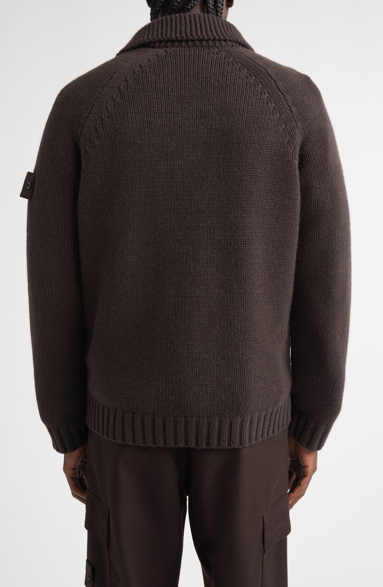 Stone Island Ghost Cashmere Cardigan with Detachable Quilted Lining, Alternate, color, V0070 Dark Brown